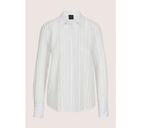 Hemdbluse MADELEINE "Hemdbluse Viskosebluse mit Streifenmuster", Damen, Gr. 44, weiß (weiß, schwarz), Obermaterial: 83% Viskose CV. 16% Polyamid PA. 1% Polyester PES., Blusen Hemdbluse (66214322-44) w