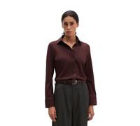 Hemdbluse MARC O'POLO, Damen, Gr. M, braun (schwarz cherry), Jersey, Obermaterial: 95% Baumwolle, 5% Elasthan, unifarben, regular fit hüftlang, 2-Knopf-Manschette, Blusen Hemdbluse, aus Stretch-Baumwo