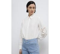 Hemdbluse MAVI "LONG SLEEVE WOVEN SHIRT", Damen, Gr. XL, antique weiß, 100% Baumwolle, loose fit normal, eng 1-Knopf-Manschette, Blusen Hemdbluse, Bluse Langarm (56561010-XL) antique weiß