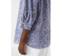 Hemdbluse mit All-over-Print und weitem 3/4-Arm blau 42