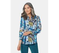 Hemdbluse mit Druck grau 46