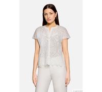 Hemdbluse BETTY & CO "Damen mit Stickerei", Damen, Gr. 40, weiß, Obermaterial: 50% Polyester, 50% Baumwolle, gerade normal, Rundhals, Blusen Hemdbluse (81708539-40) weiß