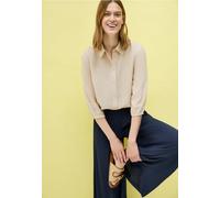 Cecil Hemdbluse mit Struktur V-Ausschnitt 3/4-Ärmel Beige Gr. XL