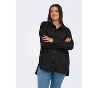 Hemdbluse ONLY CARMAKOMA "CARBAY LS SHIRT WVN BF", Damen, Gr. 46, schwarz, Web, Obermaterial: 100% Polyester, unifarben, Blusen (88357808-46) schwarz