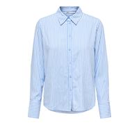 Hemdbluse ONLY "ONLBERIT LIFE L/S SHIRT WVN", Damen, Gr. S (36), serenity stripes:cd line stripes, Web, Obermaterial: 100% Viskose, gestreift, modisch, regular fit, Langarm, Blusen (60869664-S) sereni
