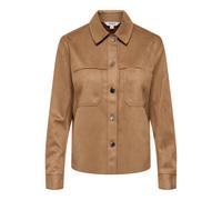 Hemdbluse ONLY "ONLMIRA L/S FAUX SUEDE SHIRT PNT", Damen, Gr. S, toasted coconut, Web, Obermaterial: 95% Polyester, 5% Elasthan, unifarben, regular fit normal, Blusen Hemdbluse, Materialmix, regular f