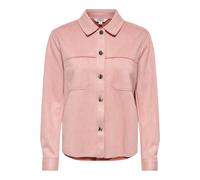Hemdbluse ONLY "ONLMIRA L/S FAUX SUEDE SHIRT PNT", Damen, Gr. S, rosa (misty rose), Web, Obermaterial: 95% Polyester, 5% Elasthan, unifarben, regular fit normal, Blusen Hemdbluse, Materialmix, regular