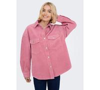 Hemdbluse ONLY "ONLTIGGY L/S CORD SHACKET PNT", Damen, Gr. S, rosa (heather rose), Cord, Obermaterial: 100% Baumwolle, unifarben, oversize hüftbedeckend, Blusen Hemdbluse, Baumwolle, oversize (7961054