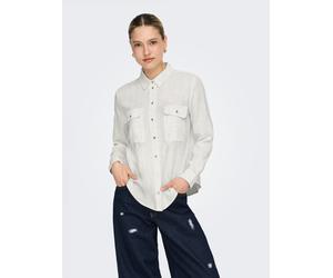 Hemdbluse ONLY "ONLWENDY L/S SHIRT WVN NOOS", Damen, Gr. S, cloud dancer, Web, Obermaterial: 100% Baumwolle, unifarben, regular fit hüftlang, mit Umschlag, Blusen Hemdbluse (35815402-S) cloud dancer