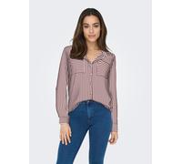Hemdbluse ONLY "ONLYASMIN SHIRT L/S WVN NOOS", Damen, Gr. S, cappuccino stripes:weiß, Web, Obermaterial: 100% Viskose, gestreift, casual, regular fit, Langarm, Blusen (68697767-S) cappuccino stripes:w