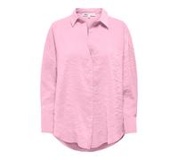 Hemdbluse ONLY "ONLZAZIMA L/S LOOSE SHIRT WVN NOOS", Damen, Gr. M, pink lady, Web, Obermaterial: 84% Modal, 16% Polyester, unifarben, oversize Po-bedeckend, Blusen Hemdbluse (81363720-M) pink lady