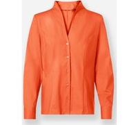 Langarmbluse HEINE, Damen, Gr. 44, orange, 97% Baumwolle, 3% Elasthan, unifarben, V-Ausschnitt, Blusen (93335951-44) orange