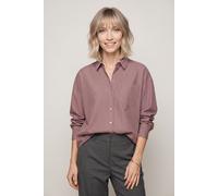 Hemdbluse PIECES "PCEMMY LS LOOSE SHIRT WVN NOOS", Damen, Gr. L, hot fudge stripes:sea pink, Web, Obermaterial: 60% Polyester, 40% Baumwolle, gestreift, loose fit Po-bedeckend, Blusen Hemdbluse, Mater