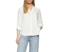 Hemdbluse QS, Damen, Gr. 36, weiß, Obermaterial: 100% Viskose, unifarben, regular fit Po-bedeckend, Aufschlag, Blusen Hemdbluse, mit Turn-Up Ärmeln (82952556-36) weiß