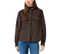 Hemdbluse QS, Damen, Gr. 44, braun, Cord, Obermaterial: 89% Polyester, 11% Polyamid, unifarben, hüftlang, 1-Knopf-Manschette, Blusen Hemdbluse, aus Cord, Overshirt mit Pattentaschen (52011624-44) brau