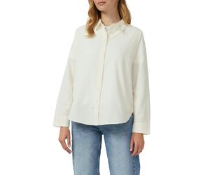 Hemdbluse S.OLIVER, Damen, Gr. 36, beige (ecru), Cord, Obermaterial: 100% Baumwolle, unifarben, normal, 2-Knopf-Manschette, Blusen Hemdbluse, aus Feincord, Relaxed Fit (88601620-36) ecru