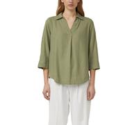 Hemdbluse S.OLIVER, Damen, Gr. 38, grün (summer khaki), Web, Obermaterial: 52% Leinen, 48% Viskose, unifarben, regular fit normal, V-Ausschnitt, Manschette, Blusen Hemdbluse, mit 3/4-Ärmeln (64417869-