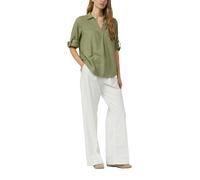 Hemdbluse S.OLIVER, Damen, Gr. 38, summer khaki, Web, Obermaterial: 52% Leinen, 48% Viskose, unifarben, regular fit normal, V-Ausschnitt, Manschette, Blusen Hemdbluse, mit 3/4-Ärmeln (64417869-38) sum