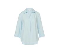 Hemdbluse S.OLIVER, Damen, Gr. 42, sky blau, Web, Obermaterial: 52% Leinen, 48% Viskose, unifarben, regular fit normal, V-Ausschnitt, Manschette, Blusen Hemdbluse, mit 3/4-Ärmeln (65084163-42) sky bla