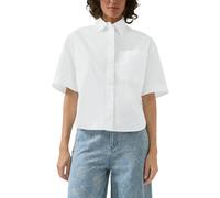 Hemdbluse S.OLIVER, Damen, Gr. 44, weiß, Web, Obermaterial: 100% Baumwolle, unifarben, relaxed fit normal, gerader Abschluss, Blusen Hemdbluse, mit Brust Tasche (17196364-44) weiß