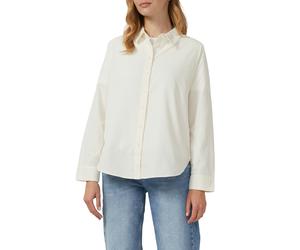 Hemdbluse S.OLIVER, Damen, Gr. 46, ecru, Cord, Obermaterial: 100% Baumwolle, unifarben, normal, 2-Knopf-Manschette, Blusen Hemdbluse, aus Feincord, Relaxed Fit (88601620-46) ecru