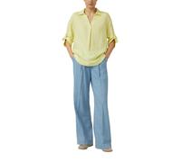 Hemdbluse S.OLIVER, Damen, Gr. 46, electric lime, Web, Obermaterial: 52% Leinen, 48% Viskose, unifarben, regular fit normal, V-Ausschnitt, Manschette, Blusen Hemdbluse, mit 3/4-Ärmeln (29119417-46) el