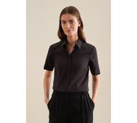 Seidensticker Damen Women Regular Shortsleeve Hemdbluse, Schwarz(080605), 52 EU