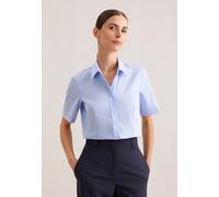 Hemdbluse SEIDENSTICKER, Damen, Gr. L (40), blau (hellblau), 100% Baumwolle, unifarben, regular fit, ohne Ausschnitt, ohne Bündchen, Blusen Hemdbluse, 1/2 Kragen Uni (16817524-40) hellblau