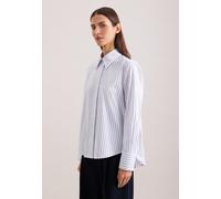 Hemdbluse SEIDENSTICKER, Damen, Gr. L (40), hellblau, 76% Baumwolle, 22% Polyamid, 2% Elasthan, gestreift, regular fit, ohne Ausschnitt, Blusen Hemdbluse, 1/1 Kragen Gestreift (68406366-40) hellblau