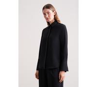 Hemdbluse SEIDENSTICKER, Damen, Gr. L (40), schwarz, 100% Polyester, unifarben, regular fit, Blusen Hemdbluse, 1/1 Uni (58148868-40) schwarz