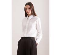 Hemdbluse SEIDENSTICKER, Damen, Gr. L (40), weiß (ecru), 100% Baumwolle, unifarben, relaxed fit, ohne Ausschnitt, Blusen Hemdbluse, 1/1 Kragen Stickerei (85938549-40) ecru