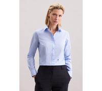 Hemdbluse SEIDENSTICKER, Damen, Gr. L40, blau (hellblau), 100% Baumwolle, unifarben, slim fit, ohne Ausschnitt, Blusen, 1/1 Kragen Uni (18726201-40) hellblau
