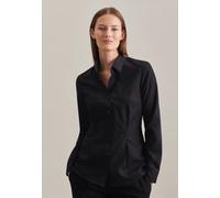 Seidensticker Damen Women Slim Longsleeve Cotton Bluse, Schwarz(080613), 40 EU