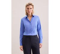 Seidensticker Hemdbluse Damen Slim Fit Langarm Uni 100% Baumwolle Blau Größe 38