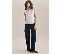 Hemdbluse SEIDENSTICKER, Damen, Gr. M38, weiß, 73% Baumwolle; 24% Polyamid; 3% Elasthan, unifarben, slim fit, ohne Ausschnitt, Blusen Hemdbluse, Ohne Arm Kragen Uni (18028567-38) weiß