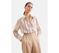 Hemdbluse SEIDENSTICKER, Damen, Gr. S (36), beige, 85% Viskose, 15% Polyamid, gestreift, regular fit, ohne Ausschnitt, Blusen Hemdbluse, 1/1 Kragen Gestreift (92661732-36) beige