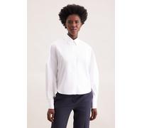 Hemdbluse SEIDENSTICKER, Damen, Gr. XXL(44), weiß, 100% Baumwolle, unifarben, oversize, Blusen Hemdbluse, 1/1 Uni (76307020-44) weiß