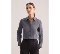 Hemdbluse SEIDENSTICKER, Damen, Gr. XXS(32), grau, 100% Baumwolle, unifarben, slim fit, ohne Ausschnitt, Blusen Hemdbluse, 1/1 Kragen Uni (63571523-32) grau