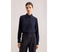 Hemdbluse SEIDENSTICKER "Schwarze Rose", Damen, Gr. 4XL (48), blau (dunkelblau), 100% Polyester, unifarben, regular fit, ohne Ausschnitt, Langarm, Blusen, Langarm Kragen Uni (88416256-48) dunkelblau