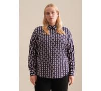 Hemdbluse SEIDENSTICKER "Schwarze Rose", Damen, Gr. 4XL48, lila, 100% Viskose, gemustert, regular fit, ohne Ausschnitt, Blusen Hemdbluse, Langarm Kragen Druck (36761347-48) lila
