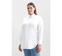 Hemdbluse SEIDENSTICKER "Schwarze Rose", Damen, Gr. 5XL (50), weiß, 100% Baumwolle, gestreift, oversize, Blusen Hemdbluse, 1/1 Gestreift (47743111-50)