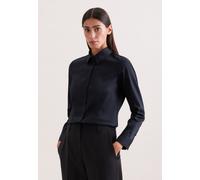 Hemdbluse SEIDENSTICKER "Schwarze Rose", Damen, Gr. L (40), schwarz, 100% Baumwolle, unifarben, regular fit, ohne Ausschnitt, Blusen Hemdbluse, 1/1 Kragen Uni (48536643-40) schwarz