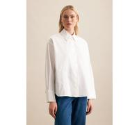 Hemdbluse SEIDENSTICKER "Schwarze Rose", Damen, Gr. L (40), weiß, 100% Baumwolle, unifarben, oversize, ohne Ausschnitt, Blusen Hemdbluse, 1/1 Kragen Uni (27137861-40) weiß