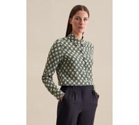 Hemdbluse SEIDENSTICKER "Schwarze Rose", Damen, Gr. L40, grün, 100% Viskose, gemustert, regular fit, ohne Ausschnitt, Blusen Hemdbluse, Langarm Kragen Druck (49539720-40) grün