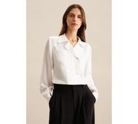 Hemdbluse SEIDENSTICKER "Schwarze Rose", Damen, Gr. M (38), weiß, 61% Acetat 39% Viskose, unifarben, regular fit, V-Ausschnitt, Manschette, Blusen Hemdbluse, Langarm V-Neck Uni (16950468-38)