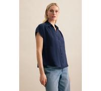 Hemdbluse SEIDENSTICKER "Schwarze Rose", Damen, Gr. M38, blau (martitime blau), 100% Leinen, unifarben, regular fit, ohne Ausschnitt, Blusen Hemdbluse, Ohne Arm Kragen Uni (76500924-38) martitime blau