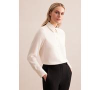 Hemdbluse SEIDENSTICKER "Schwarze Rose", Damen, Gr. S(36), beige (sanftes weiß), 100% Polyester, unifarben, regular fit, ohne Ausschnitt, Blusen, 1/1 Uni (44117129-36) sanftes weiß