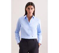 Hemdbluse SEIDENSTICKER "Schwarze Rose", Damen, Gr. S (36), blau, 100% Baumwolle, unifarben, slim fit, ohne Ausschnitt, Blusen Hemdbluse, 1/1 Kragen Uni (40505520-36) blau