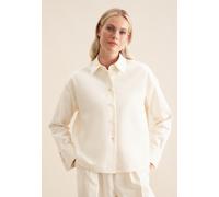 Hemdbluse SEIDENSTICKER "Schwarze Rose", Damen, Gr. XL(42), beige (ecru), 100% Baumwolle, unifarben, oversize, ohne Ausschnitt, Blusen Hemdbluse, 1/1 Kragen Uni (79580268-42) ecru