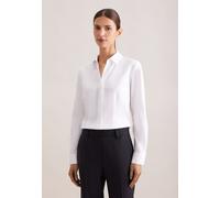 Seidensticker Damen Women Slim Longsleeve Cotton Bluse, Weiß(080645), 42 EU